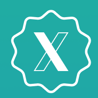 x with green teal background icon